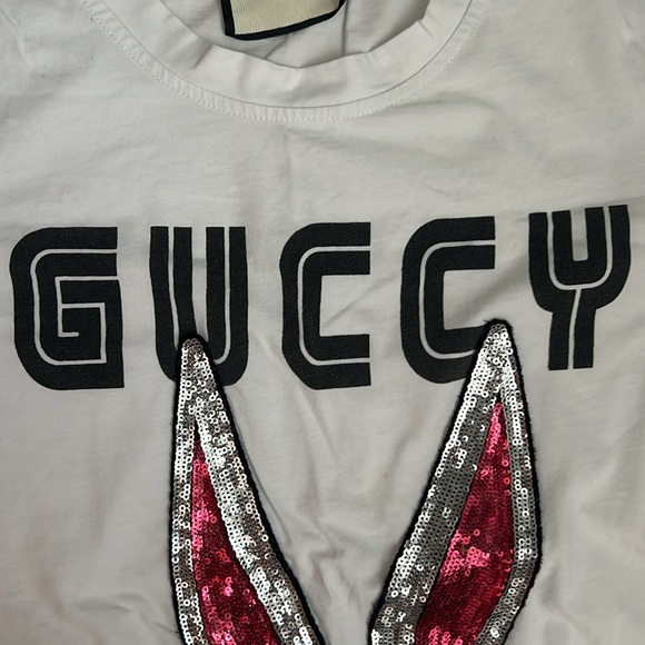 LIMITED EDITION GUCCI bugs bunny GUCCY sequin shirt - Picture 5 of 7